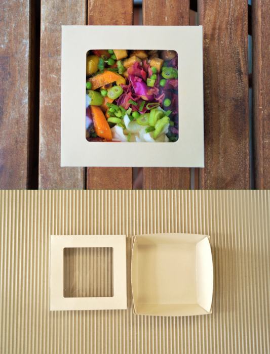 Sichtfensterschachtel 15,5x15,5cm Bambusfaser RESTPOSTEN!